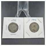 Two Canadian Silver Quarters