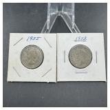 Two Canadian Silver Quarters