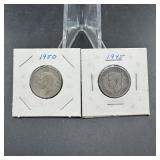 Two Canadian Silver Quarters
