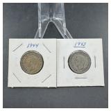 1943 & 1944 Foreign Coins