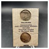 Two 1964 Kennedy Silver Half Dollars