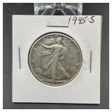 1945-S Walking Liberty Silver Half Dollar