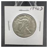 1946-D Walking Liberty Silver Half Dollar