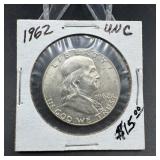 1962 Franklin Silver Half Dollar