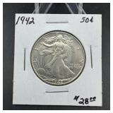 1942 Walking Liberty Silver Half Dollar