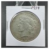 1934 Peace Silver Dollar