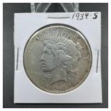 1934-S Peace Silver Dollar