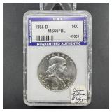 1958-D Franklin Silver Half Dollar MS66 FBL