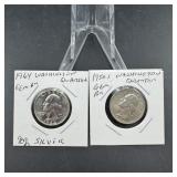 Two Washington Silver Quarters