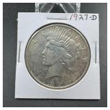 1927-D Peace Silver Dollar