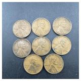 8 Older Wheat Cents