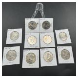 Ten Mixed-Date Kennedy Half Dollars