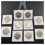 Ten Mixed-Date Kennedy Half Dollars