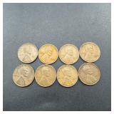 8 Older Wheat Cents
