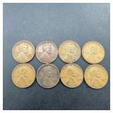 8 Older Wheat Cents