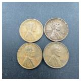4 Older Wheat Cents