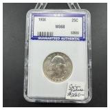 1856 Seated Liberty Silver Quarter MS68