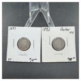 Two Barber Silver Dimes