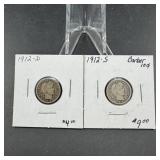 Two Barber Silver Dimes