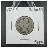1915-S Barber Silver Quarter