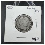 1916 Barber Silver Quarter