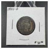 1901-O Barber Silver Quarter