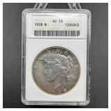 1928 Peace Silver Dollar AU58