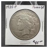1935 Peace Silver Dollar