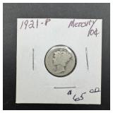 1921 Mercury Silver Dime