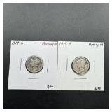 1919 & 1919-S Mercury Silver Dimes