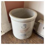 3-Gallon Red Wing Crock w/ Approx. 4" Wing