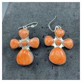 Jay King Sterling Silver Coral Cross Earrings  15
