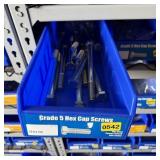 Bolt bin containing assorted hardware and bolts/Mi