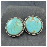 Sterling Silver Turquoise Earrings  38.3g / Appro