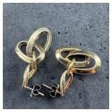 Modernist Sterling Silver Earrings  7.3g / Approx