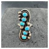 Vintage Native American Turquoise Ring  Size 6 1/