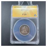 1875-S Twenty Cent Silver Piece  Graded F15