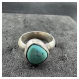 Vintage Native American Turquoise Ring  Size 9 1/