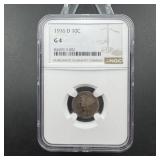 1916-D Mercury Silver Dime  Graded G4