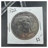 1922 Peace Silver Dollar