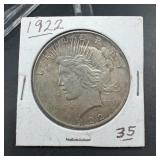 1922 Peace Silver Dollar