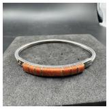 Sterling Silver Brown Stone Hinged Bracelet ï¿½ 14.8