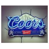 Coors Banquet Beer Real Glass Neon Lighted Sign, W
