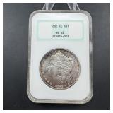 1882-CC Morgan Silver Dollar - Graded MS63