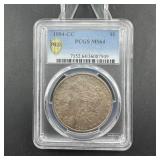 1884-CC Morgan Silver Dollar - Graded MS64