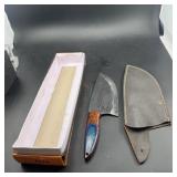 Approx. 14 in. Bowie Knife with Leather Sheath