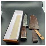 Approx. 14 in. Bowie Knife with Leather Sheath