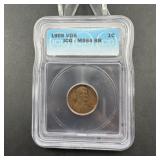 1909 VDB Lincoln Cent - Graded MS64