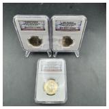 3 Different Presidential $1 Coins - NGC Graded