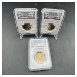 3 NGC Graded Presidential $1 Coins
